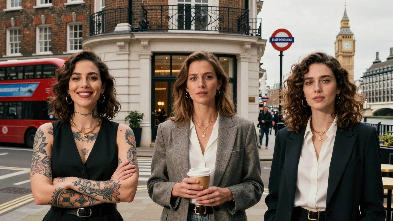 Three diverse women in London settings, each embodying individuality and professionalism in urban environments.